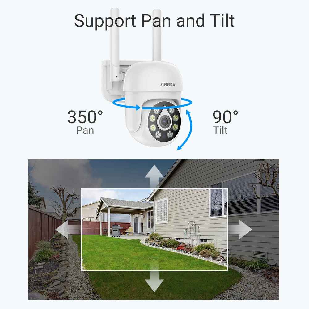Annke H.264 + 5MP نظام CCTV لاسلكي 16CH NVR طقم مراقبة الفيديو اللون للرؤية الليلية اتجاهين الصوت واي فاي كاميرا PTZ 3.6 مللي متر