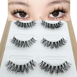 Cils de vison invisibles, 3 paires, bande, poète, maquillage en vrac, vente en gros, nouveauté