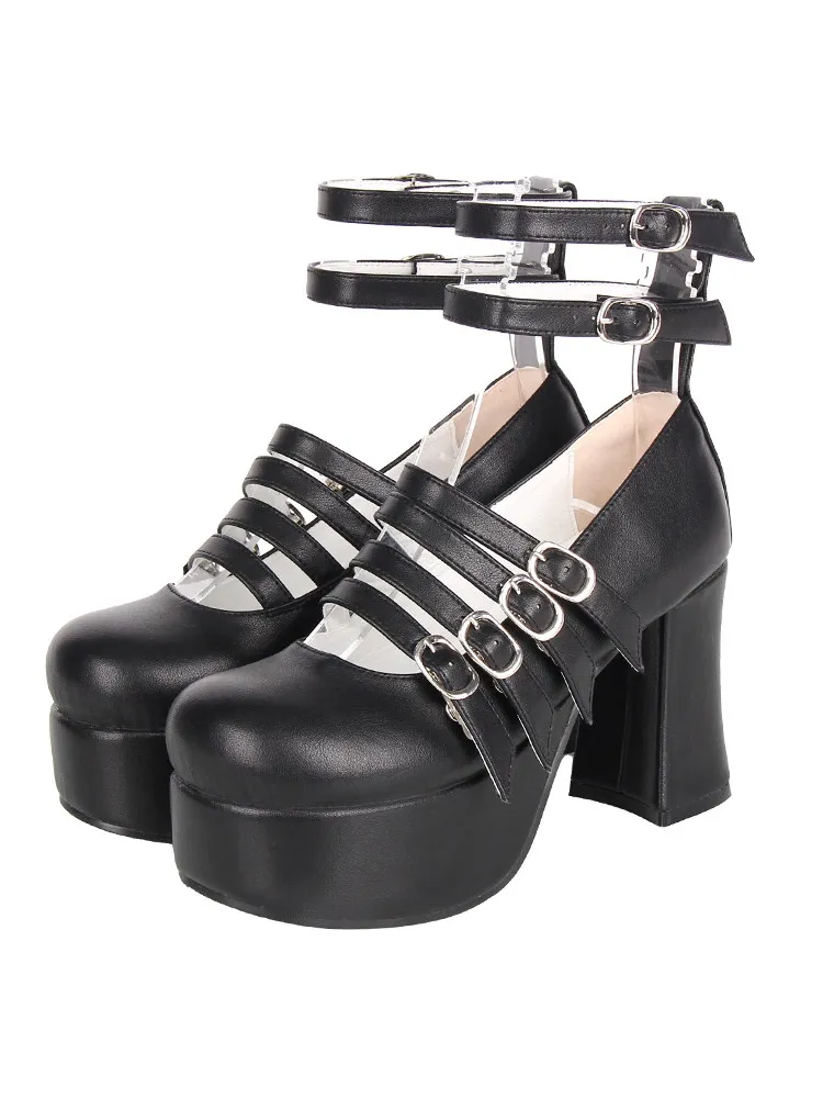 

2026 New Lolita Shoes Round Head High Heels Bow Princess Shoes