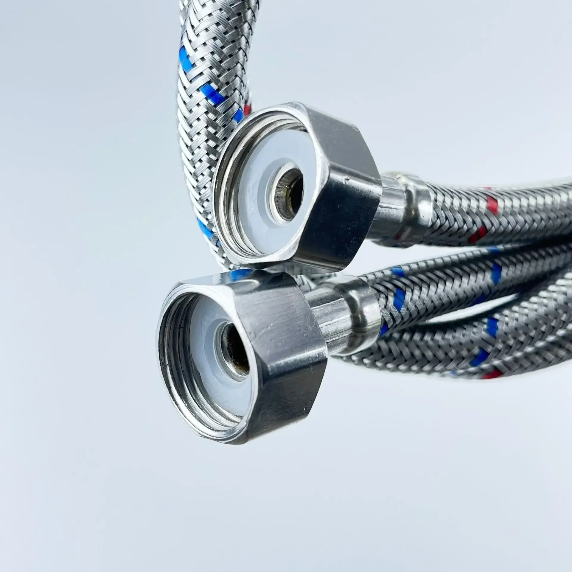 G1/2 G3/8 G9/16 60cm 1 Pair Stainless Steel Flexible Quality Water Inlet Hose Basin Hot and Cold Water Kitchen Sink Faucet Hoses