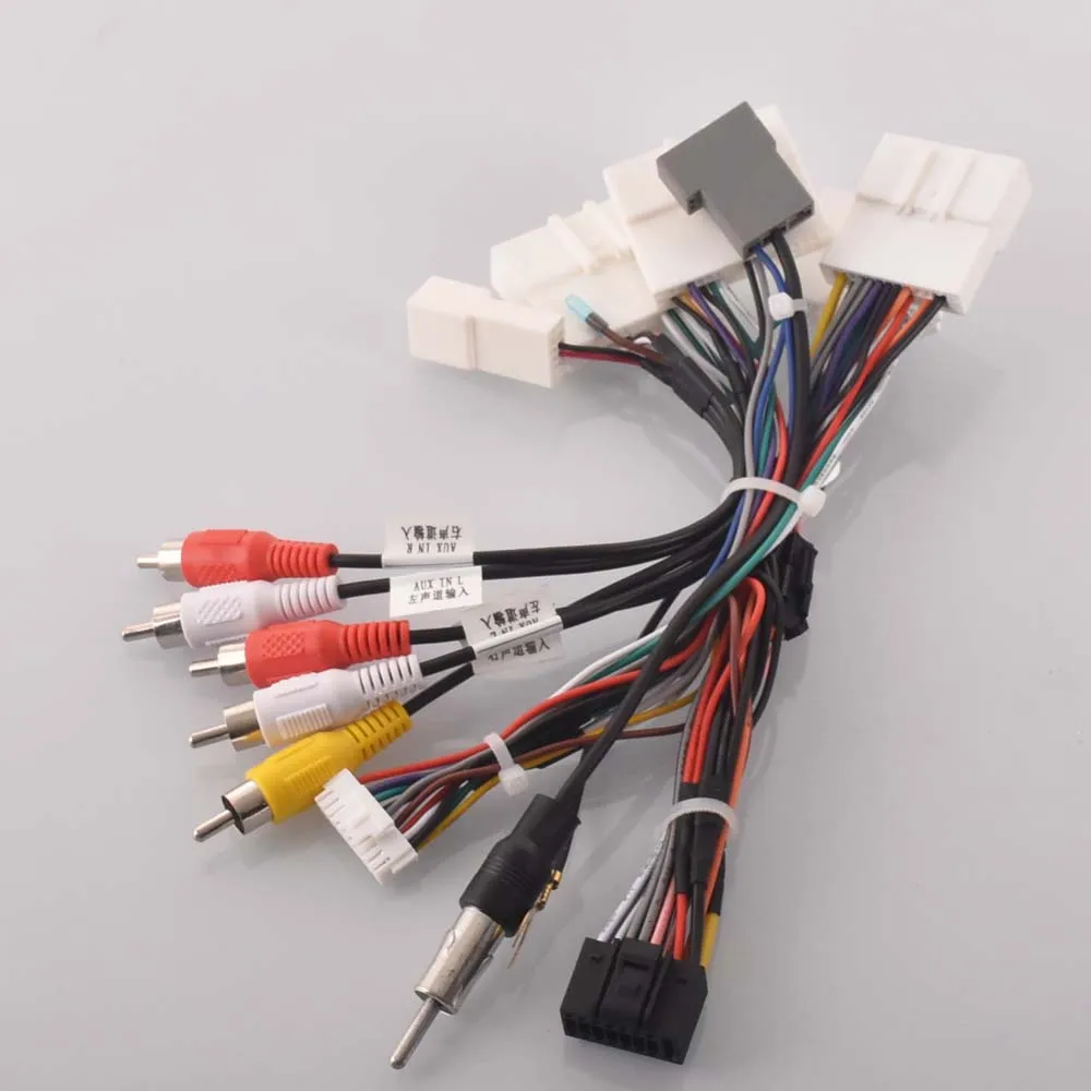 Android 16Pin Car Radio Stereo Wiring Harness Cable Adapter For Nissan Murano Qashqai J10 J11 X-Trail Tiida Replacement