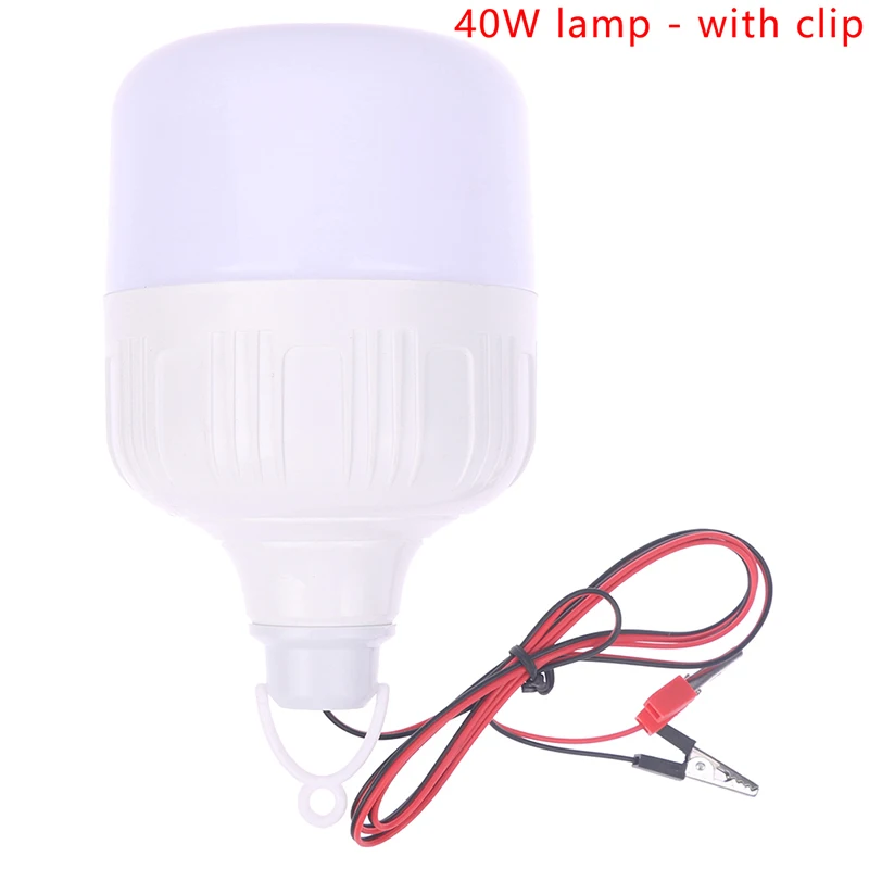 Lâmpada de baixa tensão com grampo de fio, luz LED, luz da bateria, alto brilho, doméstico, mercado noturno, 12V, 40W