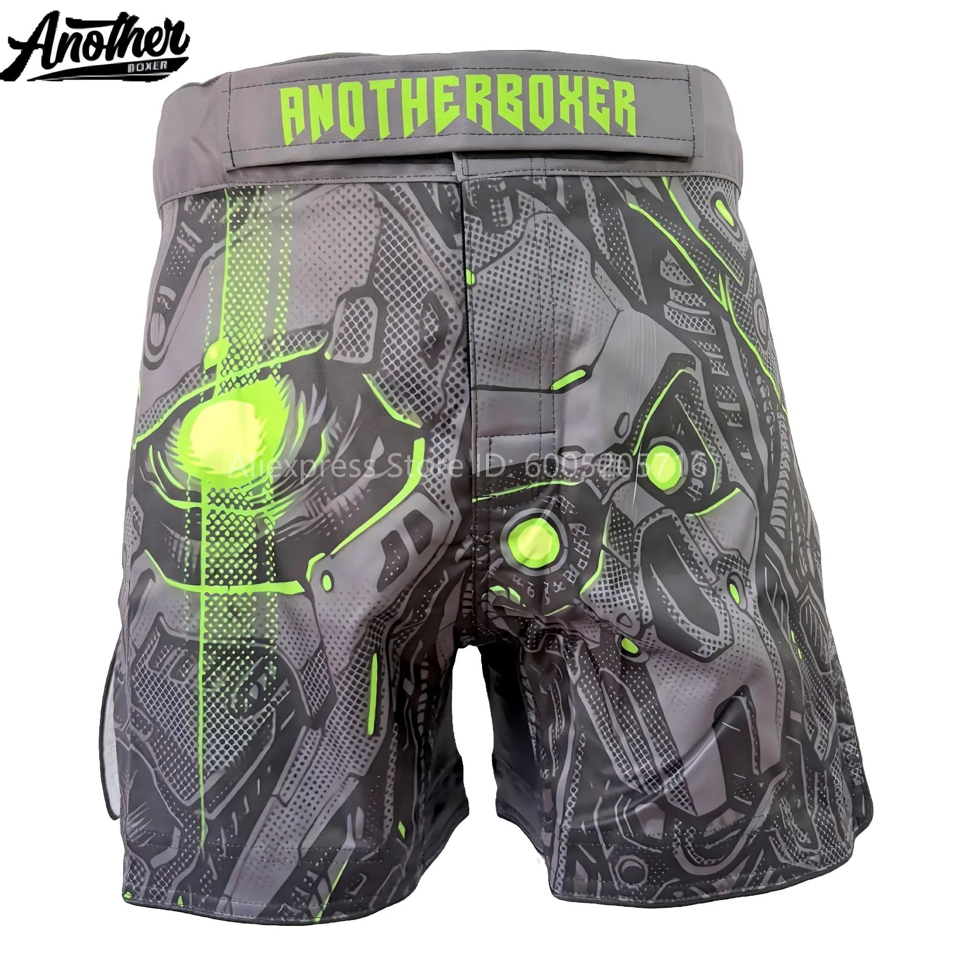 ANOTHERBOXER Printed Muay Thai Shorts Men MMA Fight Trunks, Kickboxing Boxing Grappling Shorts for Martial Arts Sparring Gym