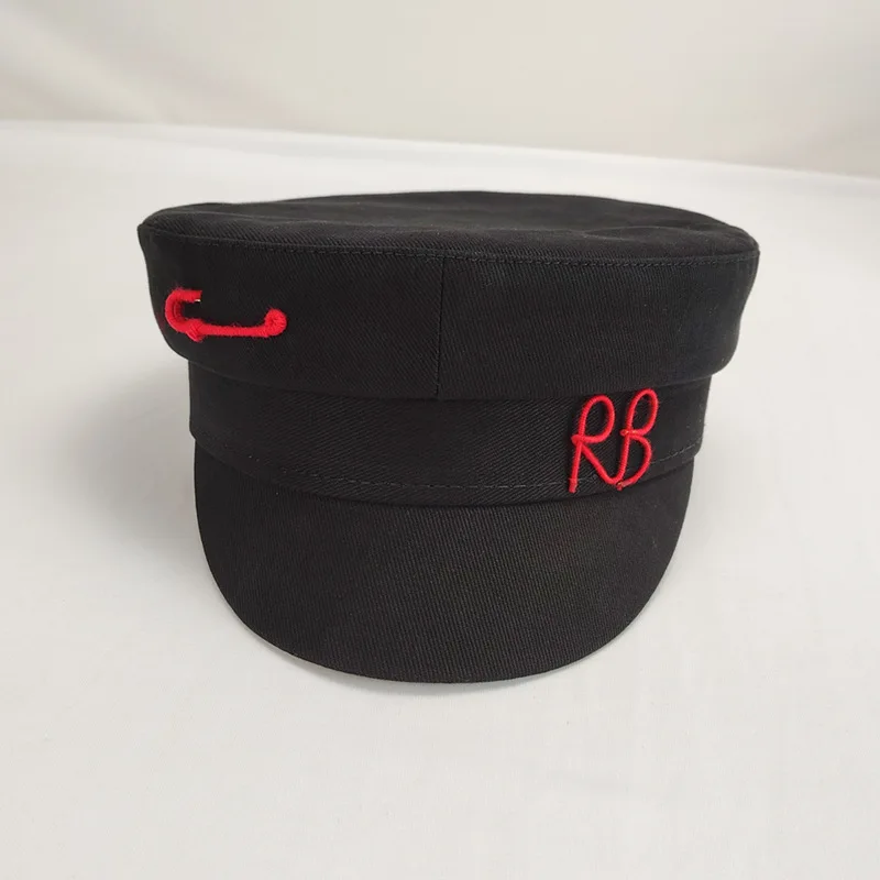 Designer RB Letter Military Cap Spring Summer Travel Newsboy Caps Fashion Women Streetwear Flat Top Sailor Hat Lady Navy Hats