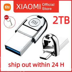 Xiaomi-Clé USB 3.0 en métal 2 To, clé USB haute vitesse, clé USB 1 To, clé USB 512 Go, mémoire SSD portable, disque flash USB, adaptateur TYPE-C