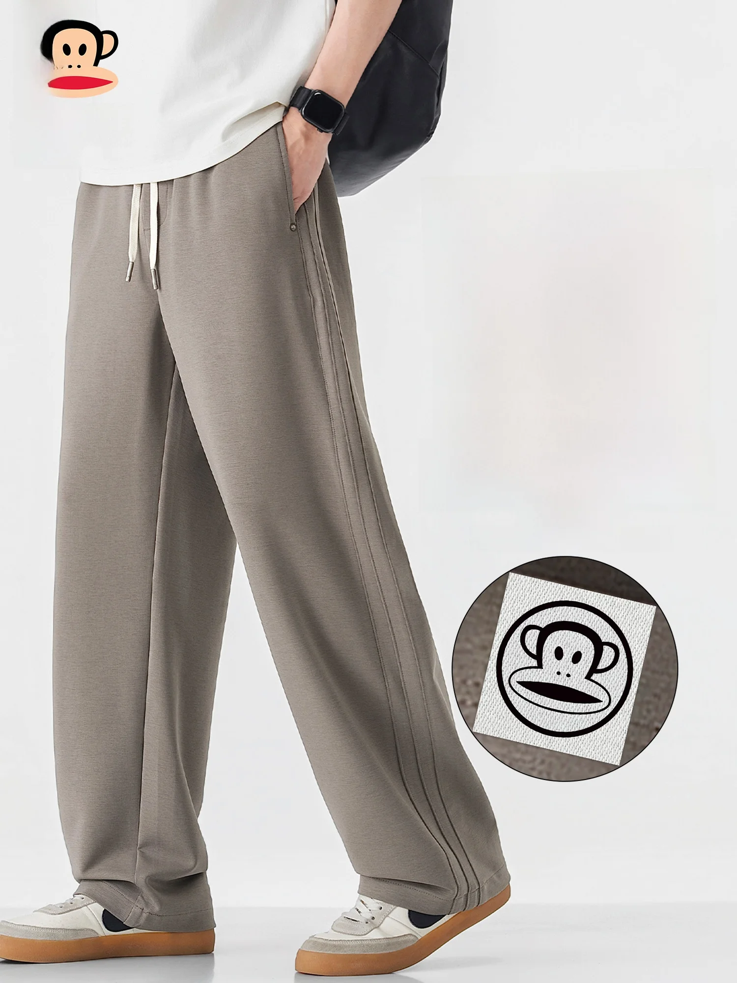 

PaulFrank Men's Loose Straight Leg Casual Pants Summer Spring Season Lyrca Fabric Drapey Comfortable Spor Long Trousers