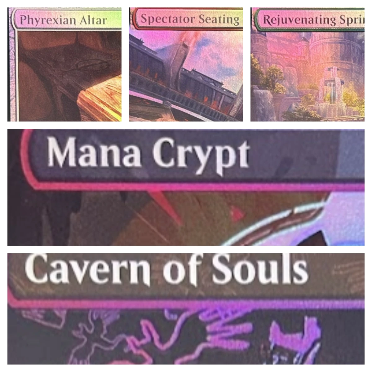 Foil Cavern of Souls Mana Crypt Phyrexian Altar Traveling Chocobo Swarmyard High Quality Custom Board Game Proxy Cards