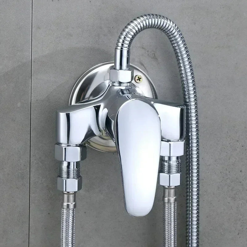 

Wall Mounted Bathroom Faucets Bathroom Accessories Chrome Shower Mixer Faucet Single Handle Hot and Cold Mixing Valve