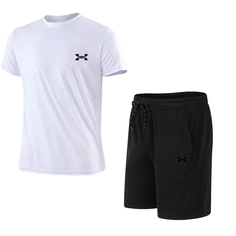 Men\'s summer sports suit short-sleeved T-shirt summer sports shorts two-piece suit new style