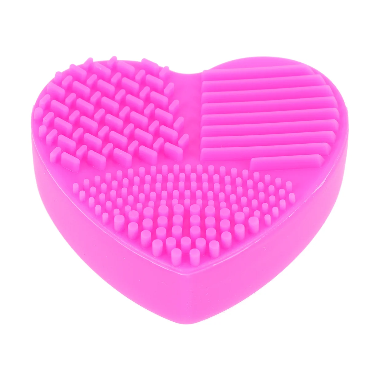 Tampone per lavaggio in silicone a forma di cuore rosa rossa per strumento per la pulizia dei pennelli per trucco Spazzole per il viso e gli occhi Tappetino per la pulizia Scrubber