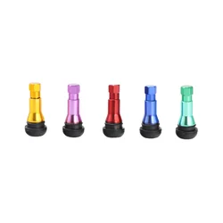 4pcs Colored Sleeve TR413 Snap-in Tubeless Tire Valves EPDM Rubber Valve Stems Tyre Nipple with Alloy Valve Cap Brass Valve Core