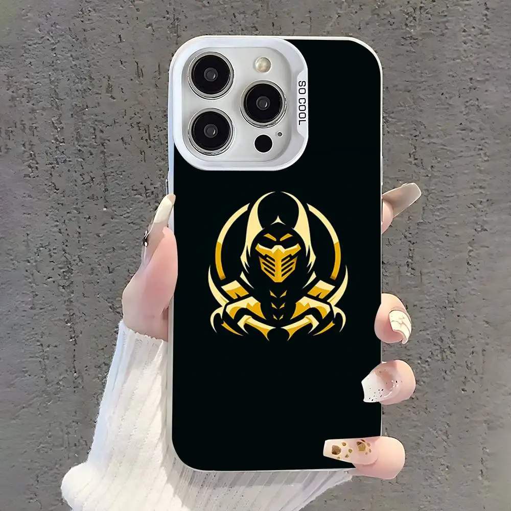 Funda de teléfono Game M-Mortal Kombat para iPhone 17,16,15,14,13,12,11,Pro,XS,Max,Plus,Mini,SE, funda mate de caramelo blanco a prueba de golpes