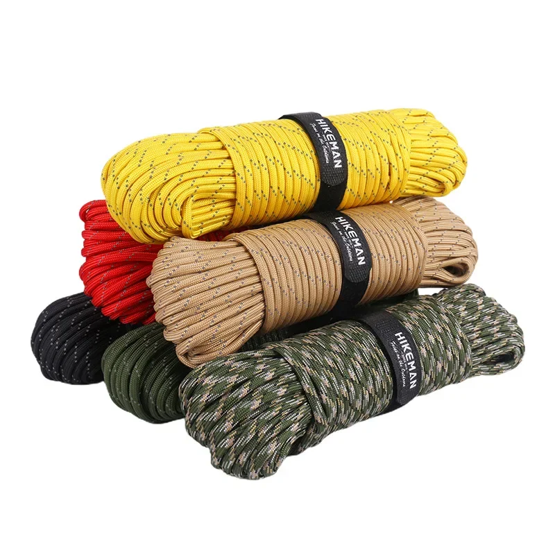 

100M Integrated Fishing Line Fire-Starter Tinder III 550 Parachute Cord Survival Fire Cord Paracord 10 Strand 5/32" 4mm Paracord