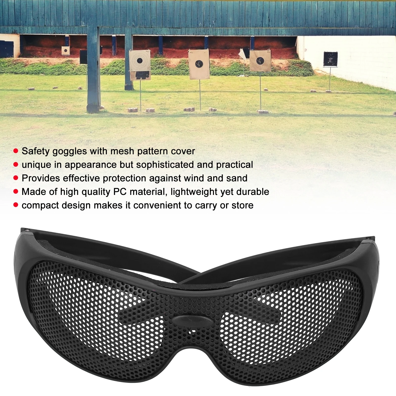 Impact Resistant Glasses Safety Goggles Impact Resistant Iron Mesh Pattern UV400 for Military Fans CS Outdoor Game Safety