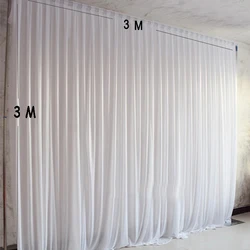 3x3M Simple White Ice Silk Party Curtain Wedding Event Backdrops Stage Decoration Baby Shower Birthday Wall Decoration
