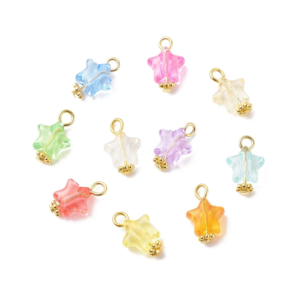 100 PCS Transparent Acrylic Pendants Star Pattern Mixed Color for Making DIY Jewelry Necklace Earring Bracelet Charms Supplies uni posca paint marker pen 8 15 color acrylic plumones маркеры pop stationery poster advertising graffiti comic art supplies