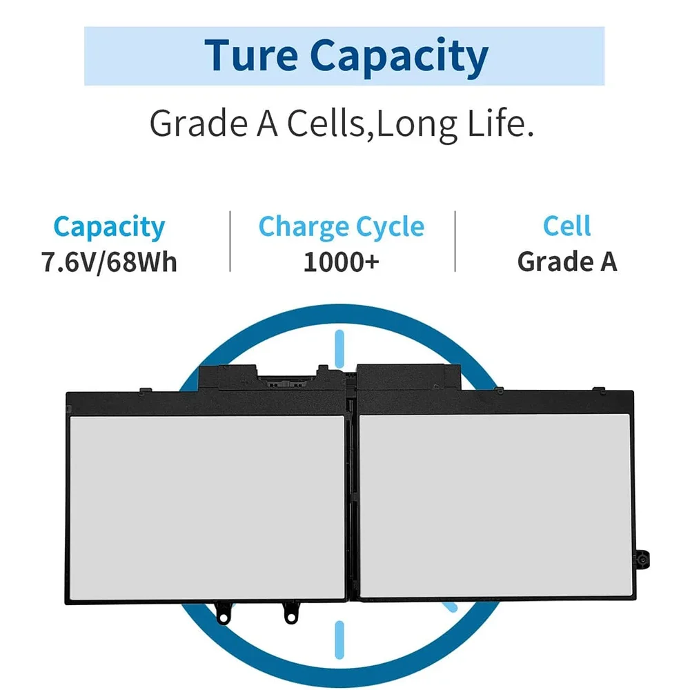 Laptop Battery 4GVMP for Dell Latitude E5400 E5500 5400 5500 5410 5510 Inspiron 7590 7591 7791 2-in-1 Precision 3540 3550 Series