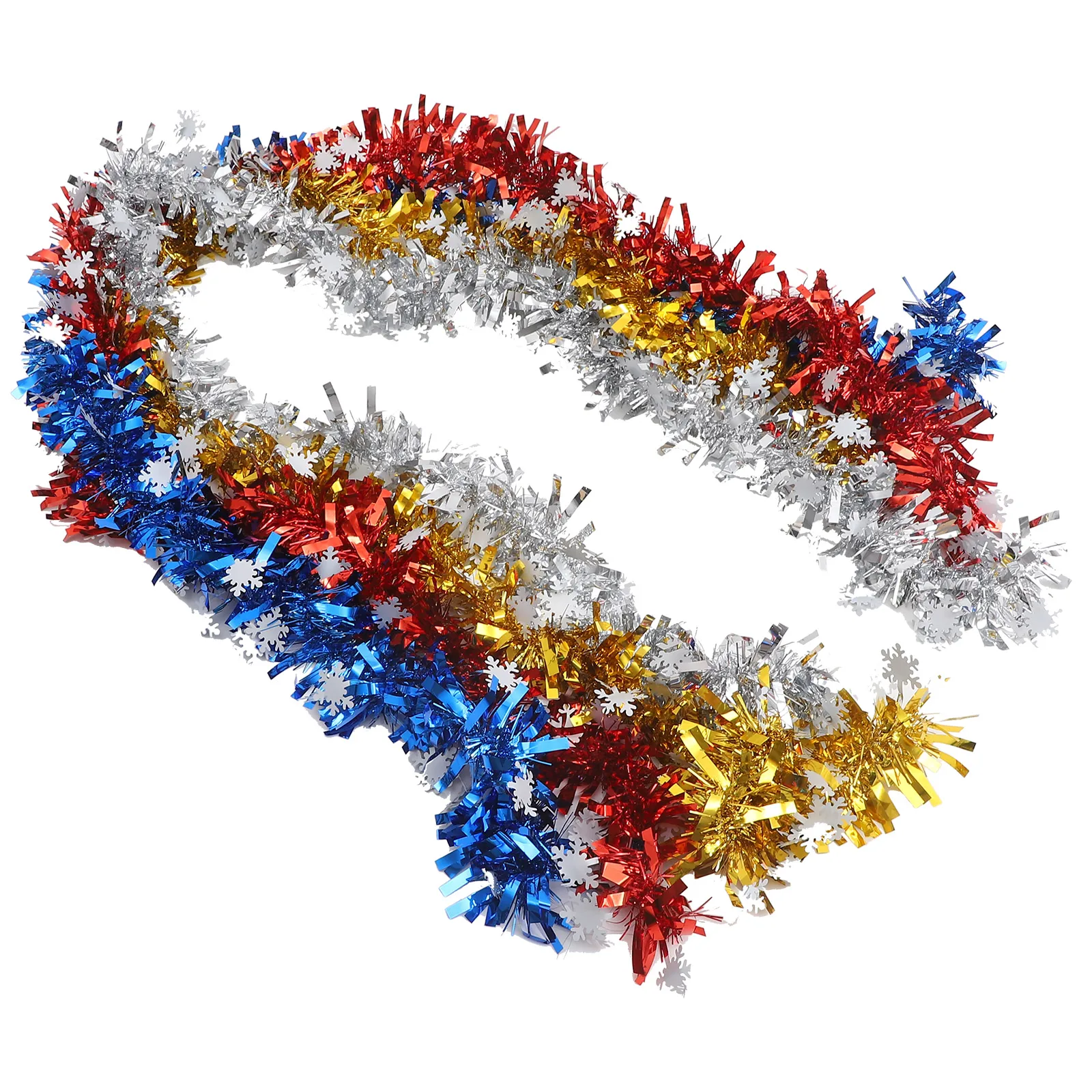 

4pcs Christmas Snowflake Garland Xmas Tinsel Flexible Wall Hanging Party Decor Outdoor Diy Fall Festival Home Snowflake Strip