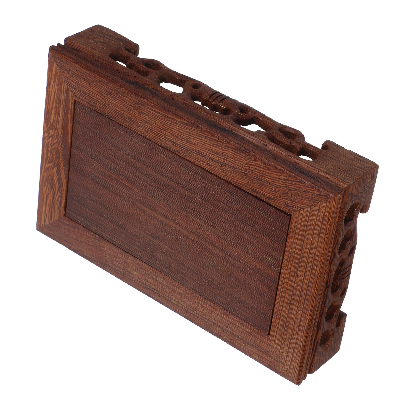 

Crafts Display Stand Rectangular Wood Base Vase Flower Brown Solid Wood Model Pedestal Sculpture Risers Art Decor