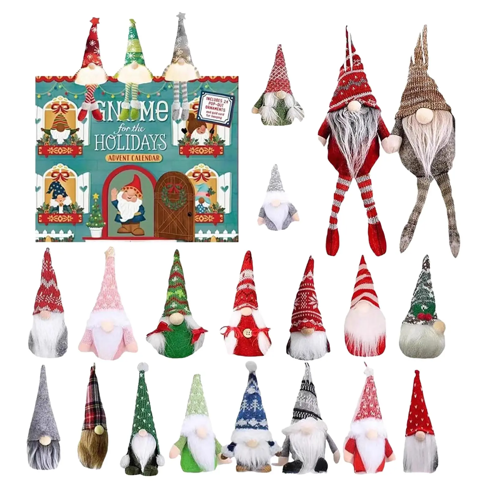 Timer do ćwiczeń na nadgarstek Świąteczny Gnom Kalendarz Adwentowy z Odliczaniem 24 Dni Pudełko Kalendarz Świąteczny Timer Wizualny 60 Minut