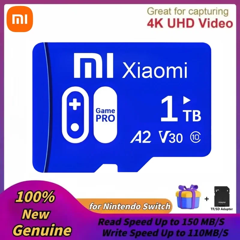 Xiaomi 2TB SD/TF Flash Memory Card 1TB Micro TF SD การ์ด 512GB 256GB Mini SD Card ได้ถึง 200 เมกะไบต์/วินาที 128GB กันน้ําสําหรับโทรศัพท์ Drone