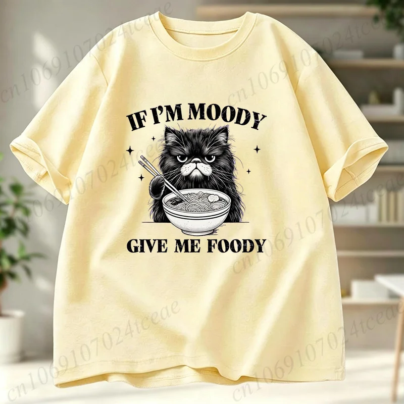 Wenn ich düster bin, gib mir ein Foody-T-Shirt, lustiges Katzen-Sarkasmus-Shirt, sarkastische T-Shirts, Sommermode-T-Shirts für Damen und Herren, kurzärmelige Geschenke – Detail 5