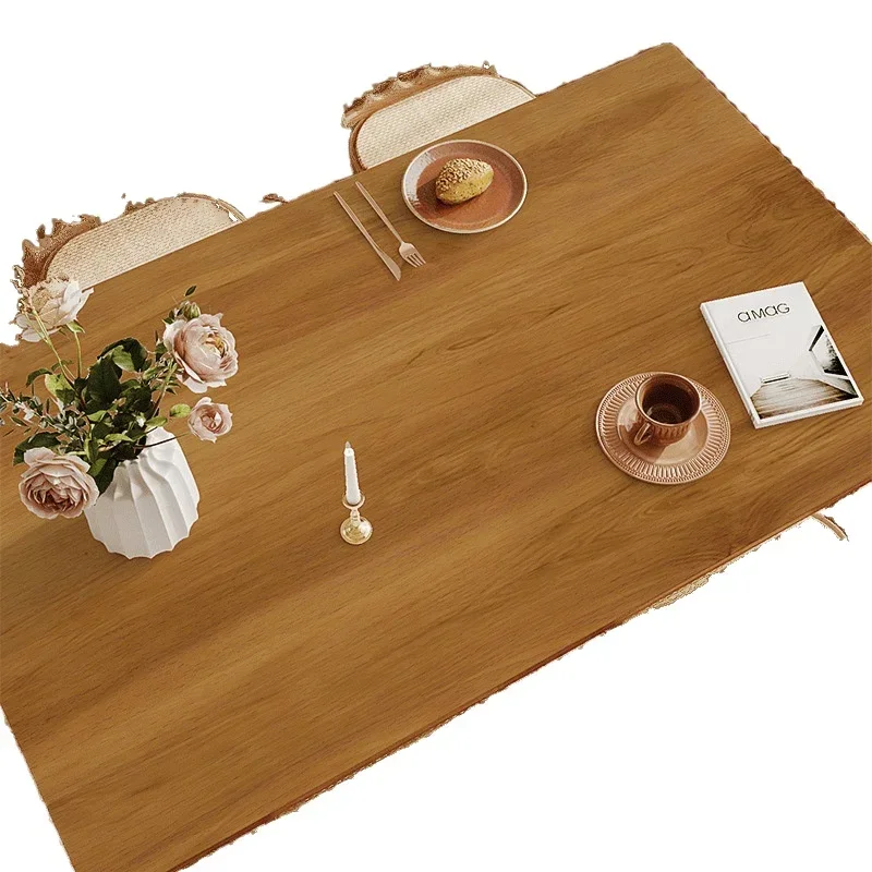 Imitation wood grain table mat, must-have waterproof, oil-proof, wash-free and impermeable solid leather table mat for dining