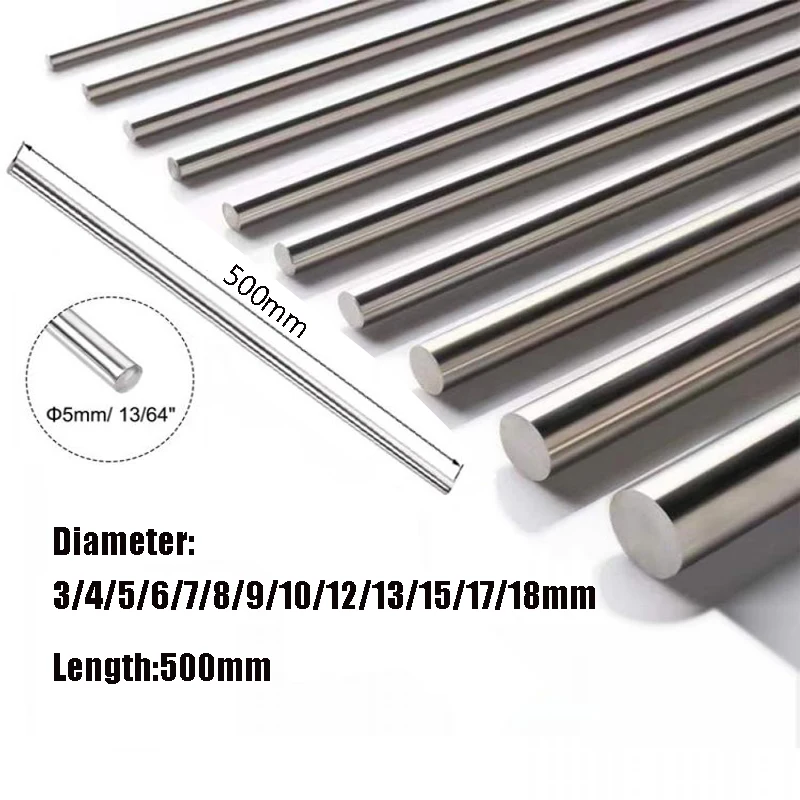 1 pcs Titanium Rod Diameter 3mm to 18mm Length 500MM Titanium Ti Grade 2 Gr.2 GR2 Rod Round Bar