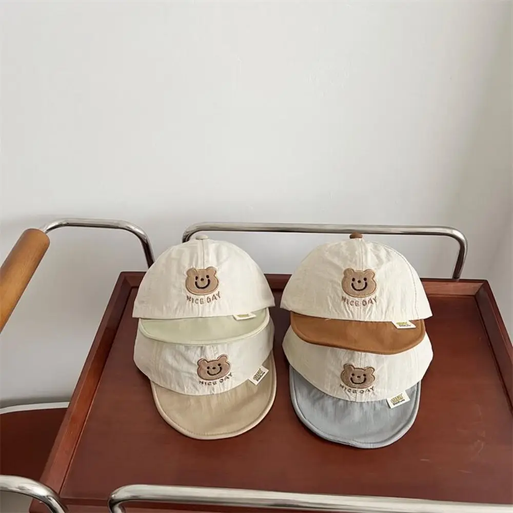 

Корейская летняя бейсболка с медведем, быстросохнущая тонкая детская фуражка, дышащая мягкая детская солнцезащитная кепка для мальчиков и девочек