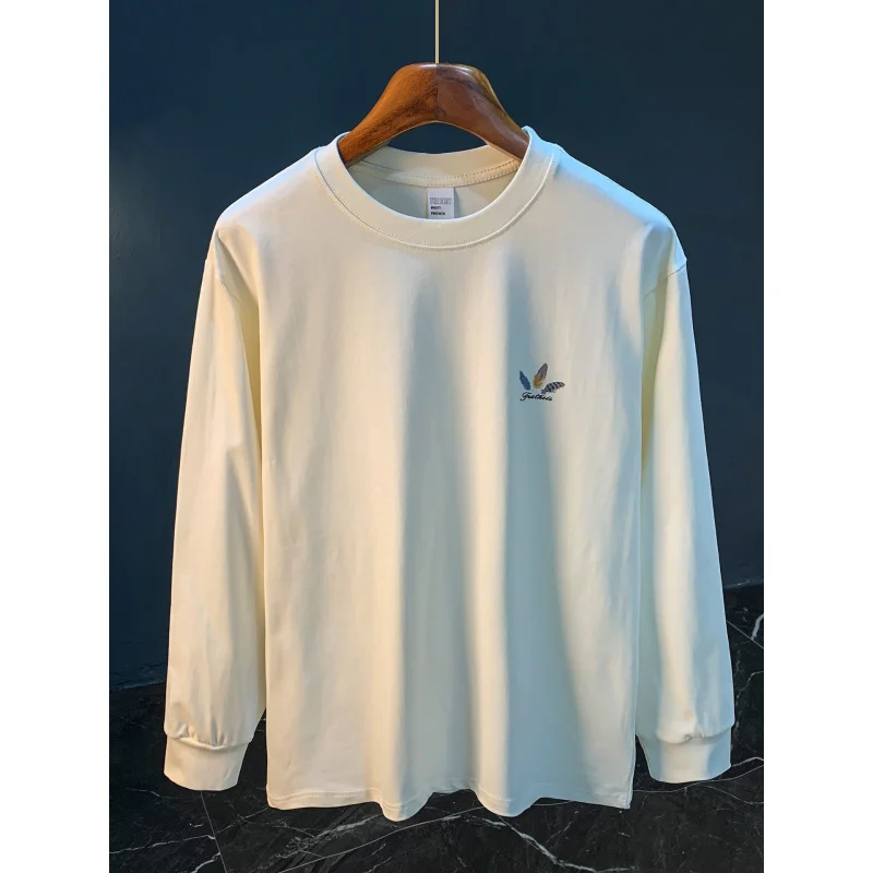 

Высококачественная мужская рубашка с длинными рукавами в весенне-осеннем стиле, модная базовая рубашка с круглым вырезом и принтом, свободные росписи больших размеров.