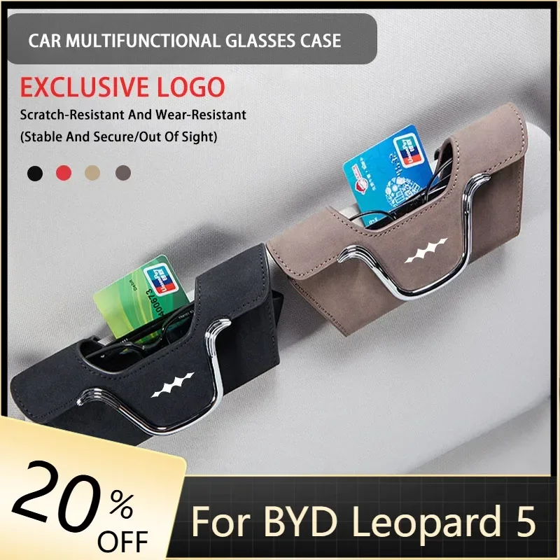 

For BYD FangChengBao Leopard 5 8 mount 2023 2024 Car Sun Visor Glasses Holder Sunglasses Glasses Case Logo interior Modification