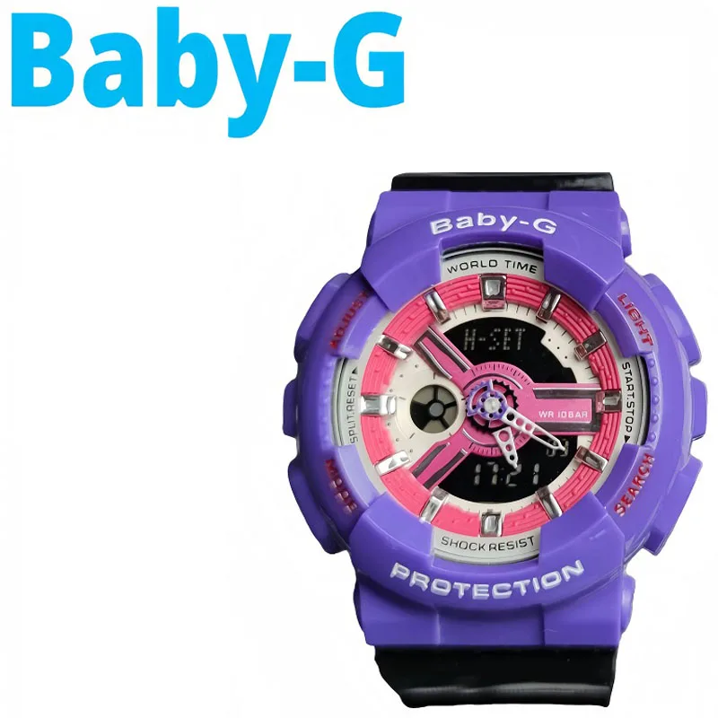 

BABY-G Color Wristwatch BA-110 Series LED Light Dual Display Ladies Watches Waterproof Sports Clock Fashion Luxury Woman's Watch