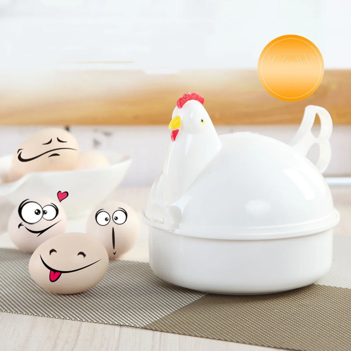 

Chicken Shape Boiler 4 Eggs Microwave Cooker Poacher Kitchen Utensil Egg Boiler Cooker Egg Steamer Device Fast Cooking