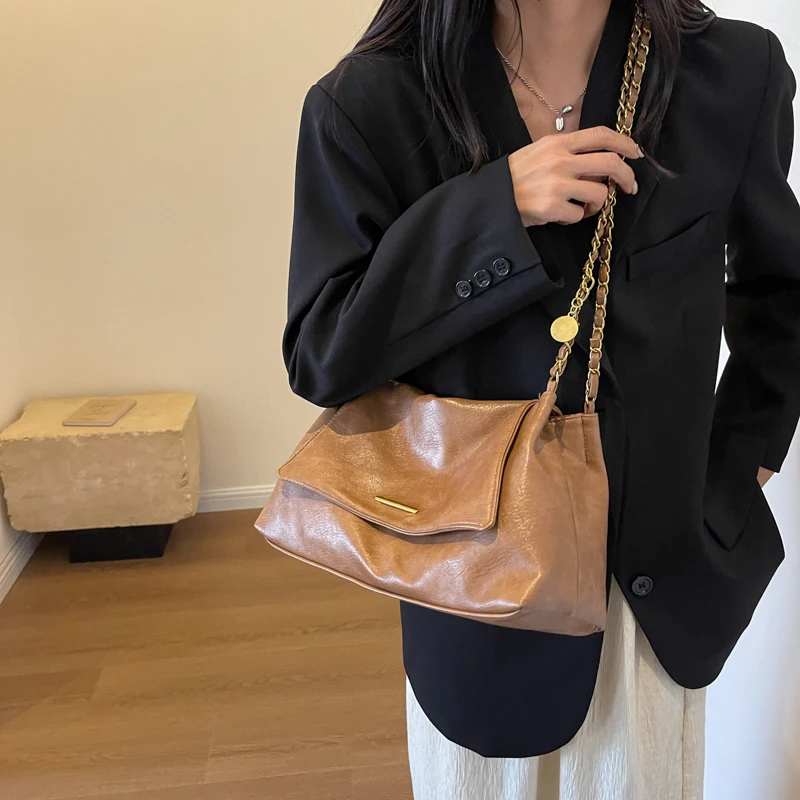 Big Solid Tote Shoulder Crossbody Bags for Women Handbags and Purses 2023 New Trendy Designer Large Messenger Bags High Quality