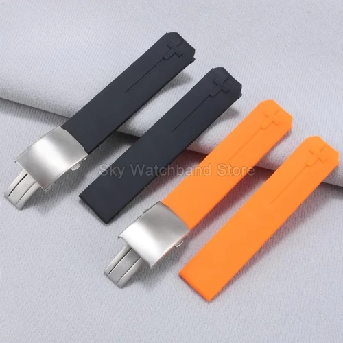 Imagen 1 del producto Correa de reloj de silicona para Tissot serie t-touch, correa de reloj de goma resistente al agua y al sudor de 20mm y 21mm para hombre, color negro y naranja T121 T047 T013