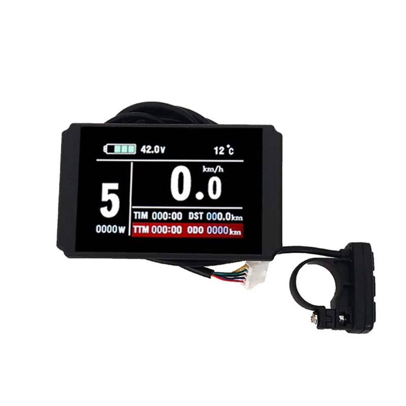 Bicycle Lithium Battery Modification Accessories 72V KT-LCD8H LCD Color Screen Instrument / SM Connector