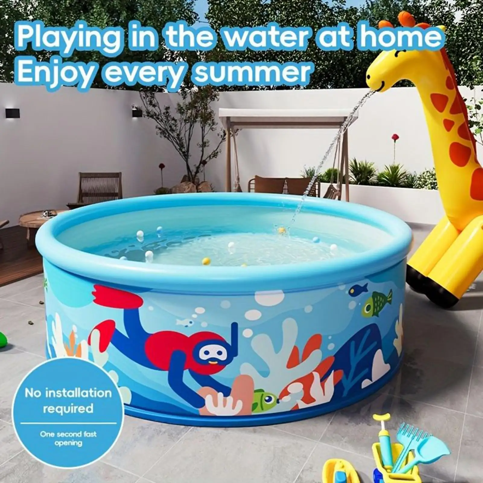 

Swimming Pool Backyard Pool PVC Round Thickened Portable Swimming Pond Bath for Children Adults Kids Outside Yard Backyard