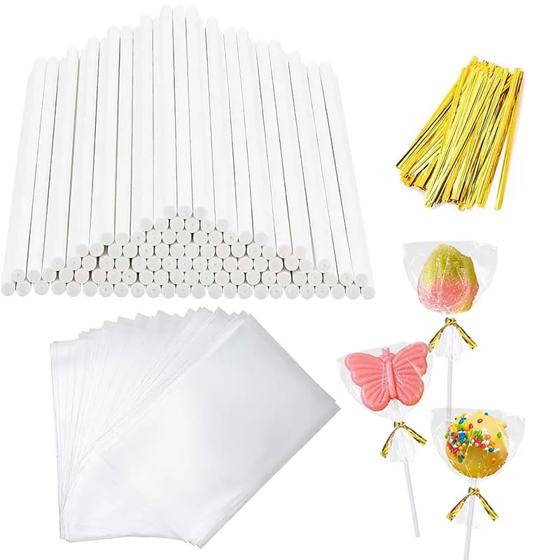 

100 шт./компл. палочки для леденцов, леденцы, палочки для торта, аксессуары, обертка для конфет, десерты, подставка для торта, держатель, инструменты для выпечки TMZ