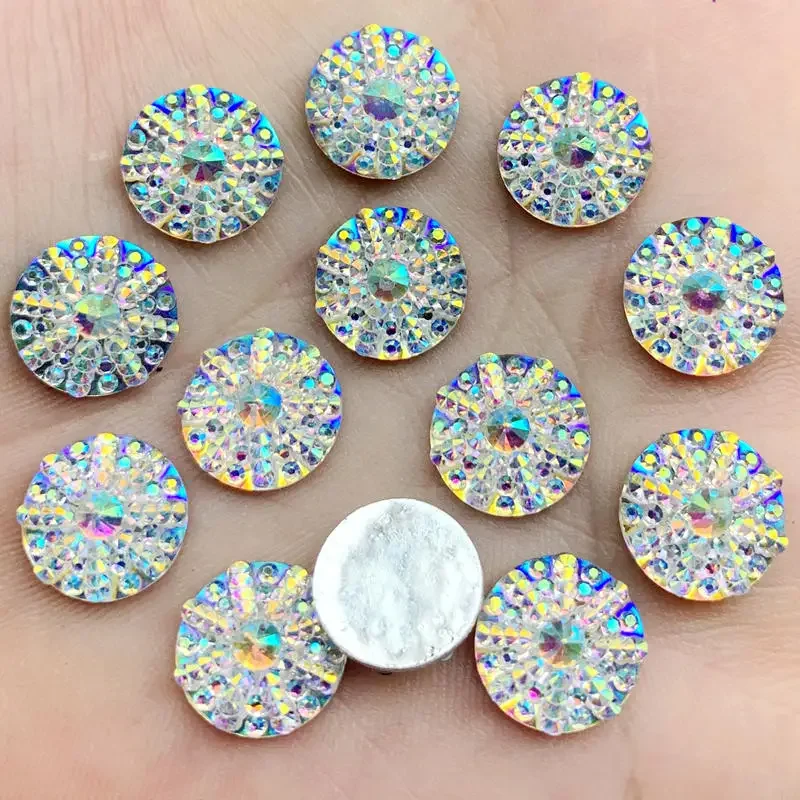 12mm&13*18mm&18*25mm AB White flatback stones and crystals Resin Round&Teardrop&Oval Rhinestones trim DIY Wedding Dress