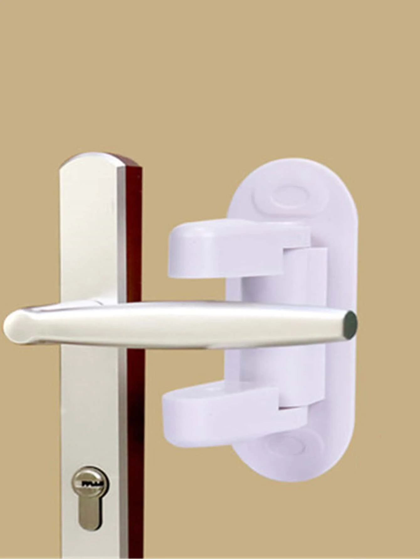 1pc- Child Safety Locks Door Handle Fixed Lock Baby Bnti-opening Door Lock Dynamic Function Safety Lock Punch-free