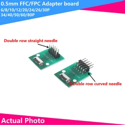 FPC płyta adaptera dobre 0.5mm siedzisko z igłą dwurzędowe 6P 8P 10P 12P 20P 30P 40P 60P 80P