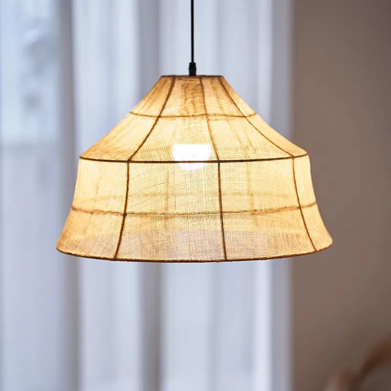 Vintage Fabric Linen Pendant Light Japanese Decor Restaurant Hotel Bathroom Light Teahouse Homestay Wabi-sabi Dining Lighting