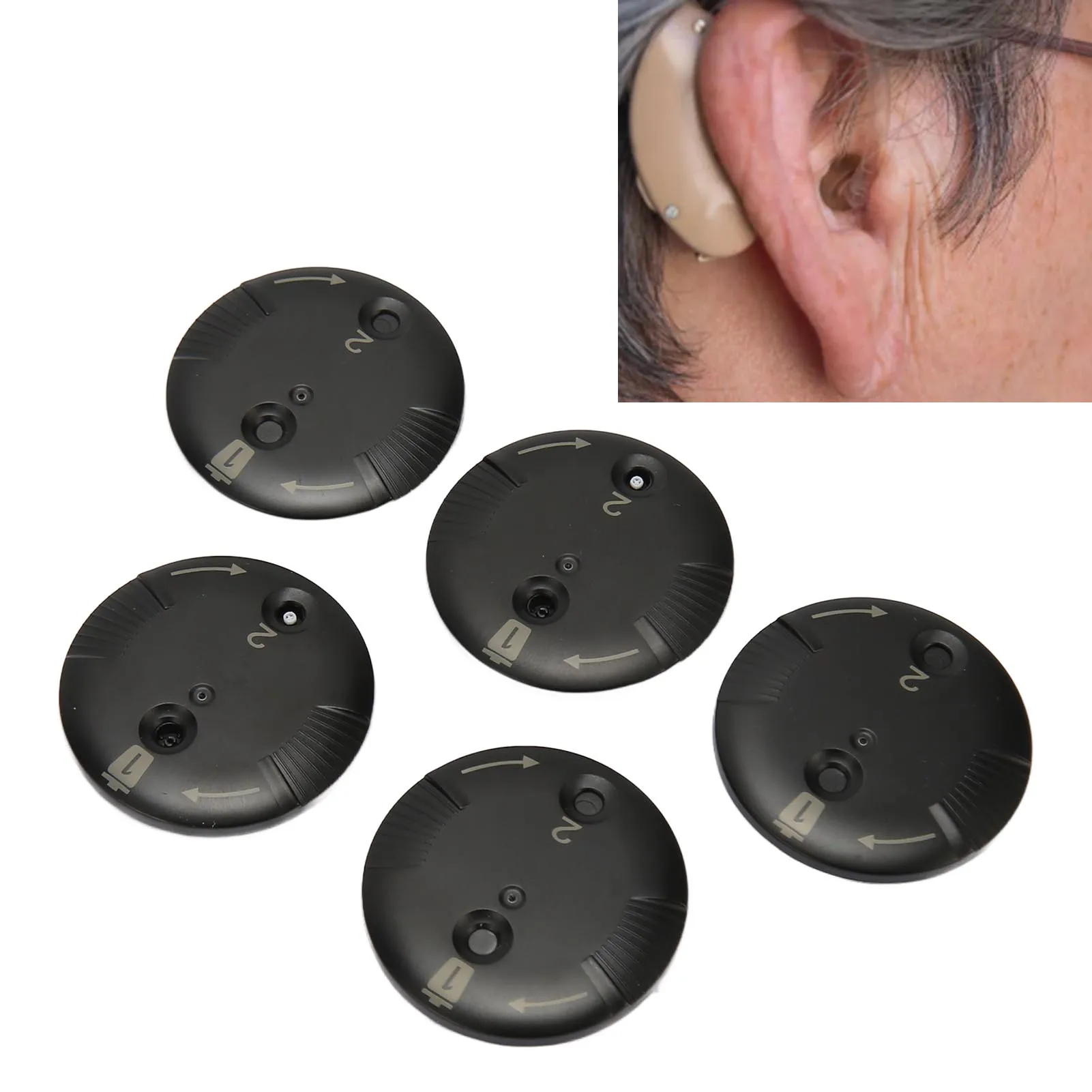 5pcs Black Disk Wax Guards Replacement Sound Aid Replacement Disk Cerumen Stop Filter for Phonak Sound Aid Accessories