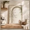 Olive Shadow Archway Print, Neutral Mediterranean Wall Art, Minimalist Olive , Home Living Room, Bedroom, Kitchen Décor, No Fram