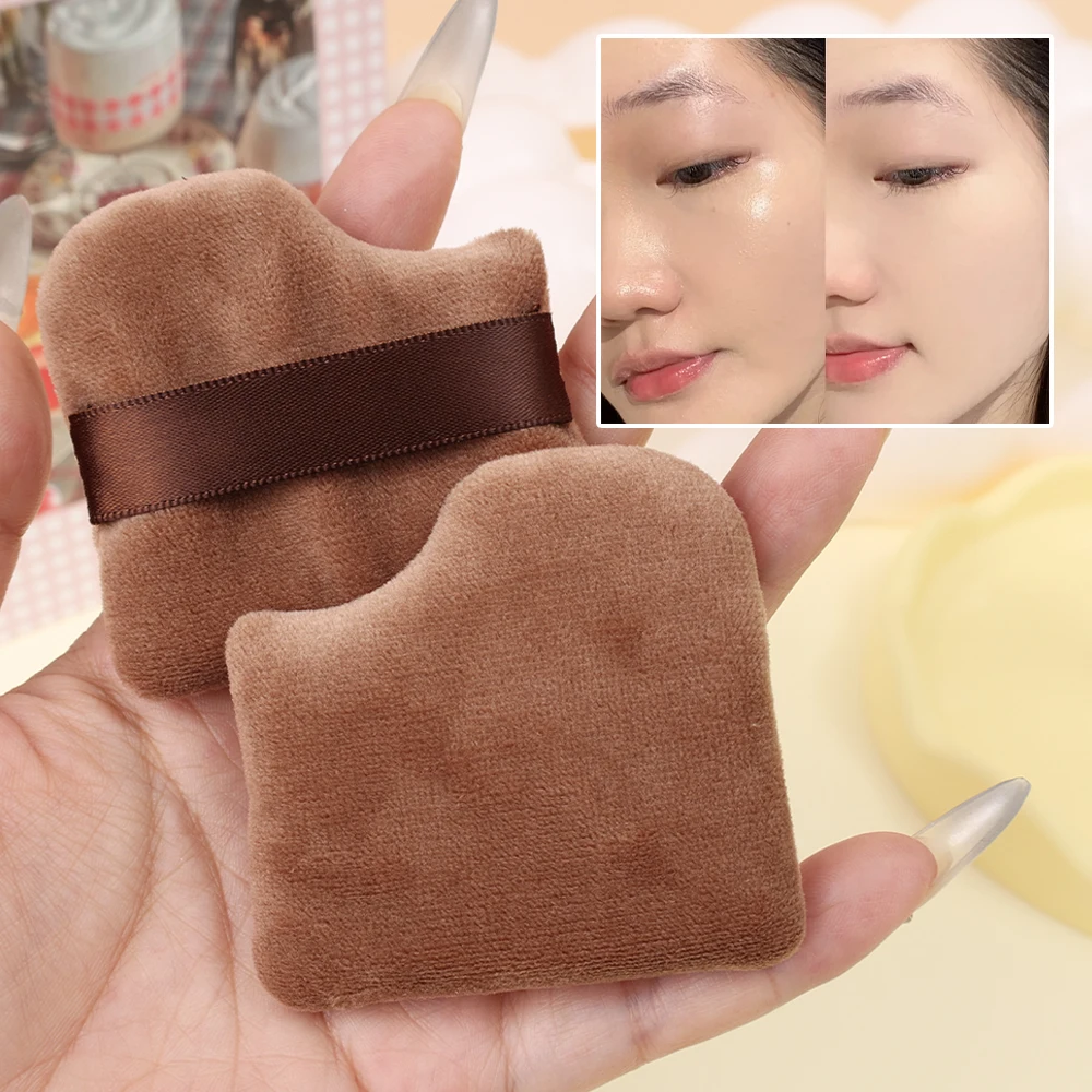 Makeup Puff Set with Storage Box Double-sided Air Cushion Powder Puffs Fingertip Leather Powder Sponge Puff Dry Wet Beauty Tools