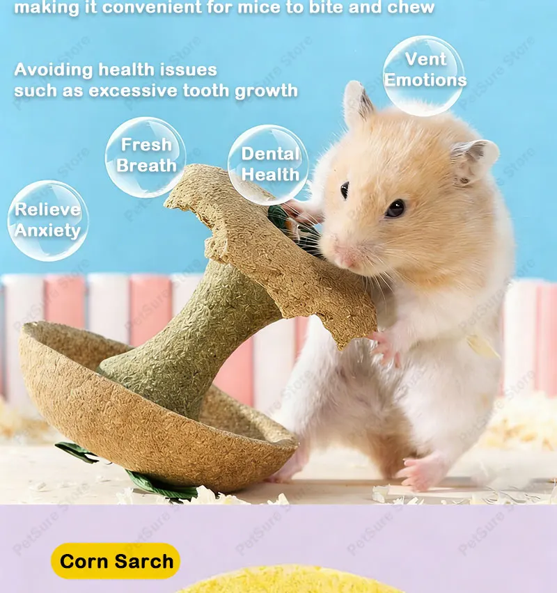 Hamster Chew Toys for Teeth & Natural Timothy Grass Bunny Treats S430bc6f943a24b659da6f9b2421922b1V