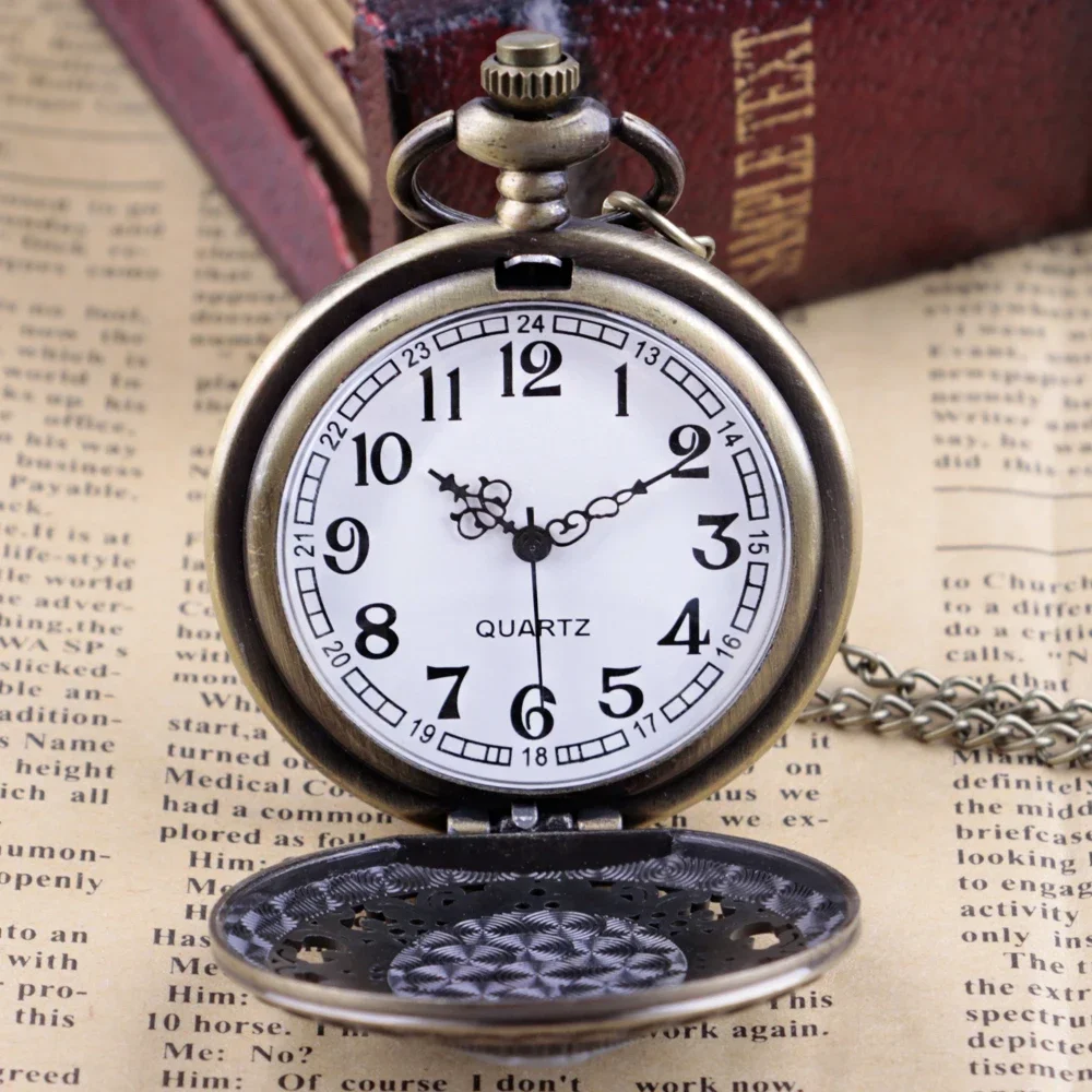 Antique Timepiece Gifts Beauty Pattern Theme Quartz Pocket Watch Women Chain Necklace Pendant for Girl Ladies reloj hombre