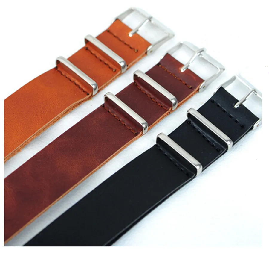 18mm 20mm 22mm 24mm Leather watch strap for Longines Heritage Military Nato Watch Adjustment Replacement Accessories Soft