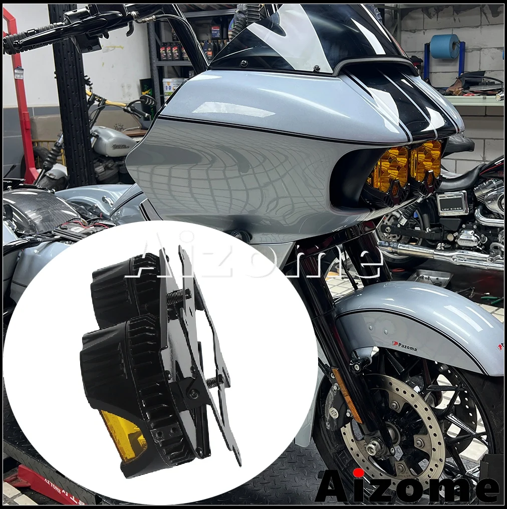 

For Baja Designs LP6 LED Light Head Lamps Bracket Kit For Harley Touring Road Glide FLTR FLTRSE FLTRU FLTRXS FLTRXSE 2015-2023
