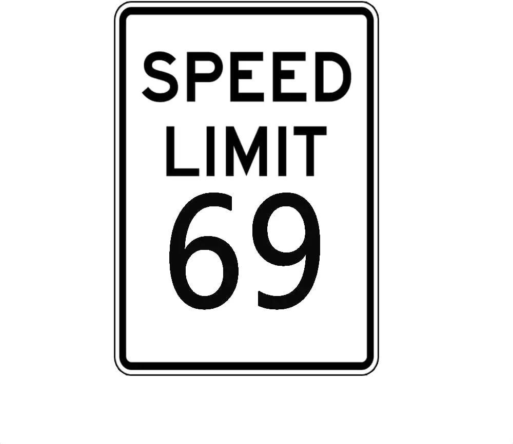 ERMUHEY Speed Limit 69 MPH Sign Slow Down Warning Traffic Driveway Yard Metal Signs 12x8 Inch sign